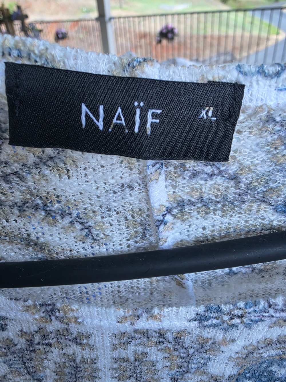 NAIF White Boho Feather Print Women's Top - Picture 3 of 5